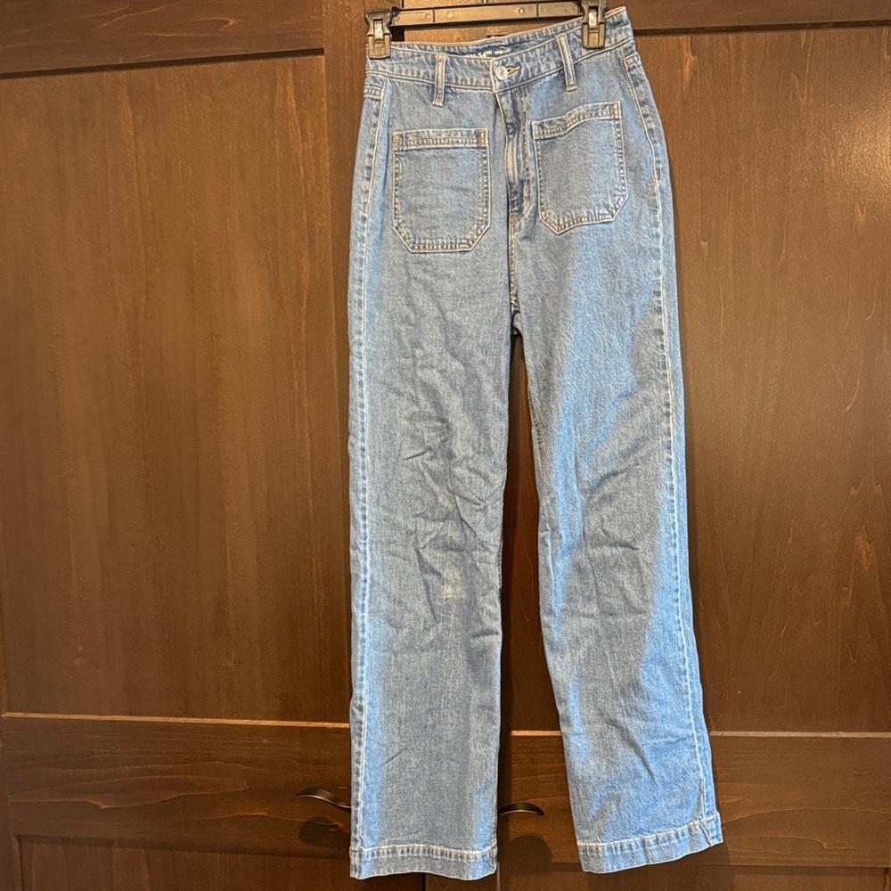 Stylish Light Blue Women's Straight Leg Jeans